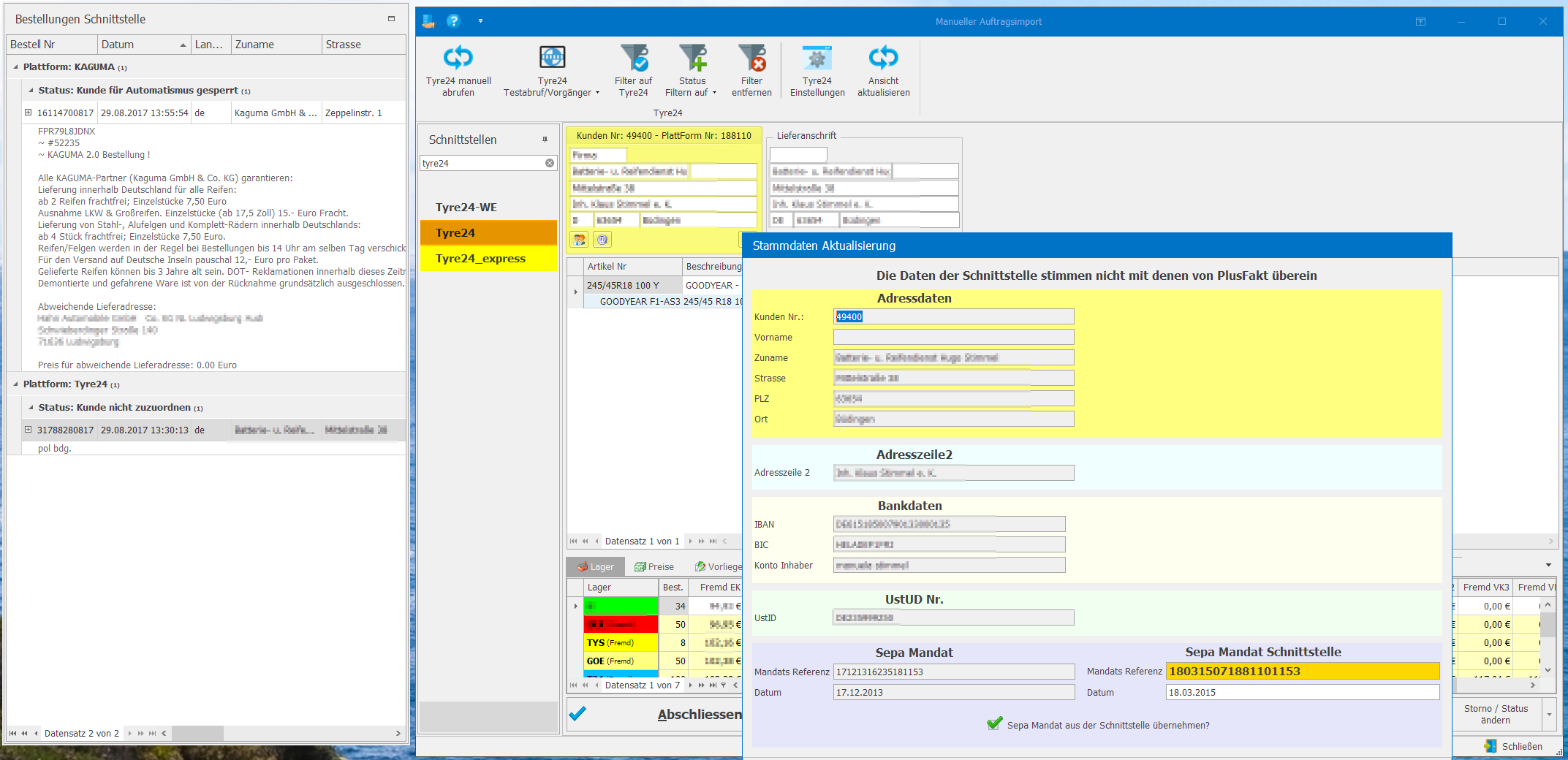 Tyre24 Schnittstelle Großhandel im Griff mit der Reifenhandels Software PlusFakt Enterprise