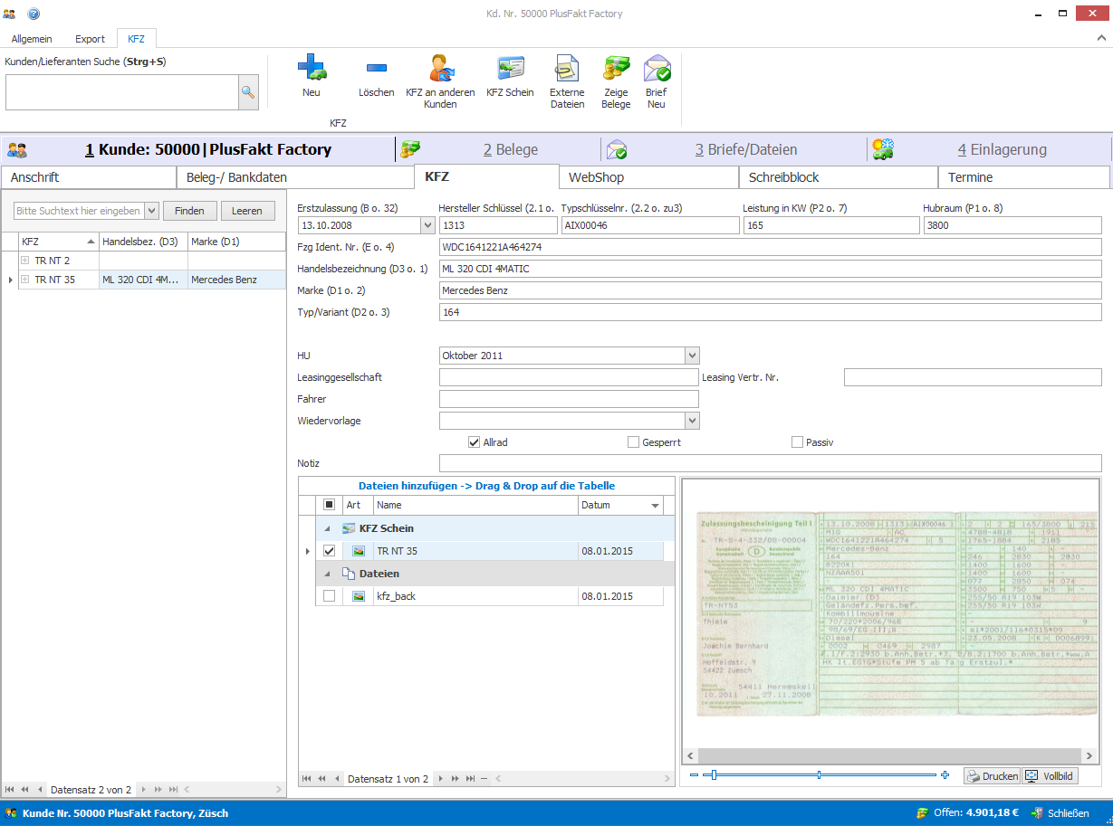 Dokumente einscannen mit dem PlusFakt ERP-System